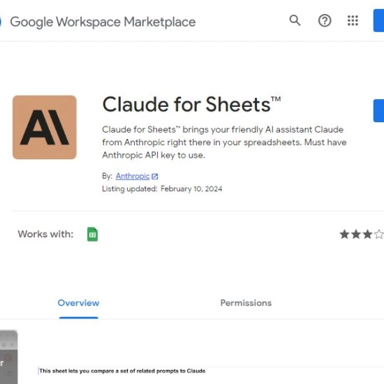 Logo of AI "Claude For Sheets".