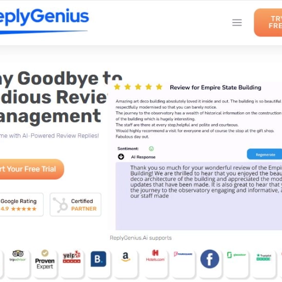 Logo der KI "ReplyGenius.ai".