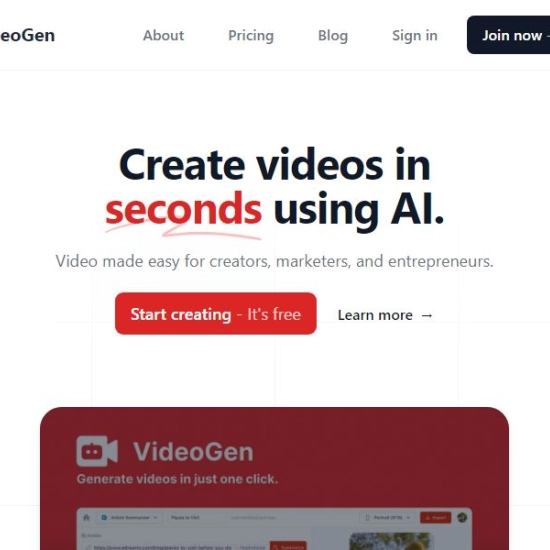 Logo of AI "VideoGen".